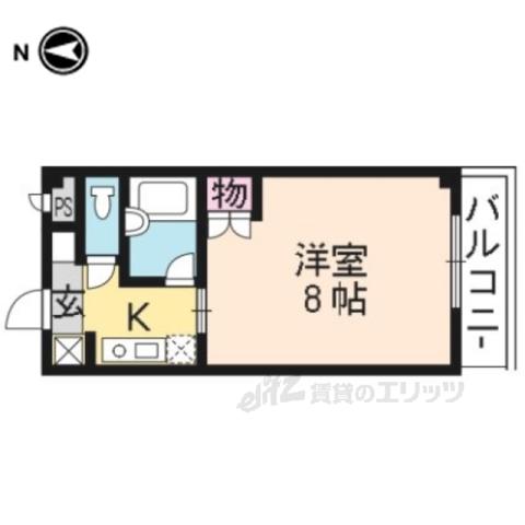ビバシティー(1K/3階)の間取り写真