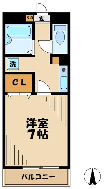 コリーナヴェルデ(1K/1階)の間取り写真