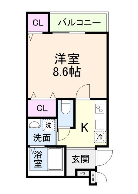 フジパレス西加賀屋ノース(1K/3階)の間取り写真