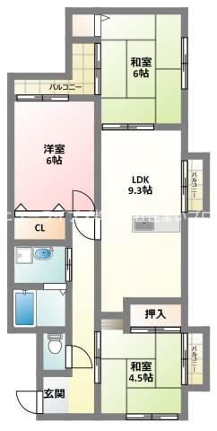 エルピス旭町(3LDK/2階)の間取り写真