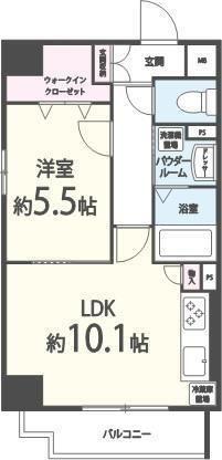 メゾンドソレイユ・シノハラ(1LDK/8階)の間取り写真