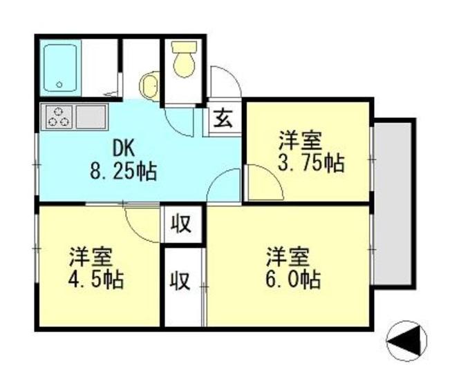 SUNCITY(3DK/2階)の間取り写真