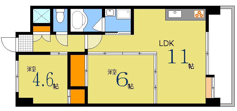 CASA SEGURA(2LDK/3階)の間取り写真