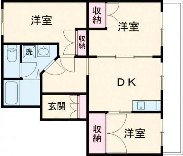 サンハイム幸(3DK/3階)の間取り写真