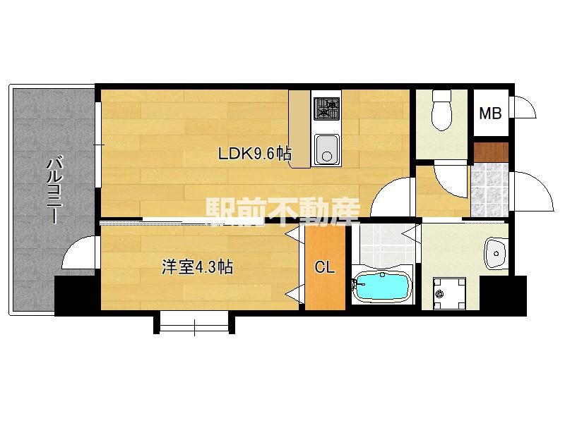 ラシュール・イン大橋II(1LDK/6階)の間取り写真