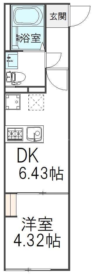 中葛西計画(1DK/4階)の間取り写真