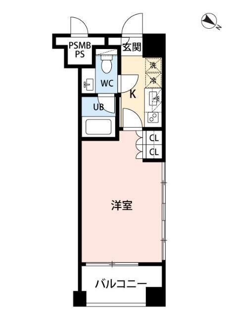 フォレストコート(1K/5階)の間取り写真