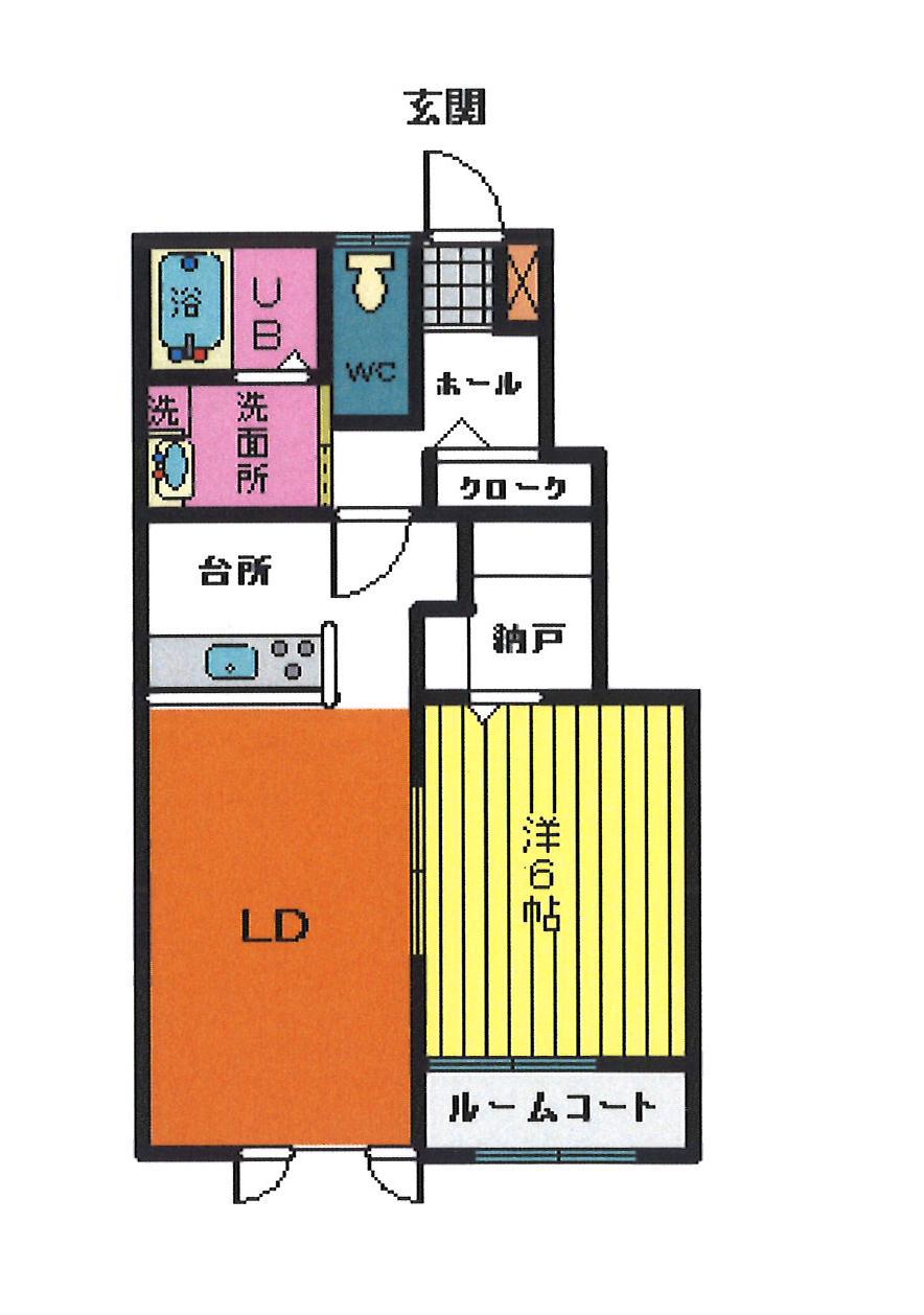 ウィンドハーモニー天神(1LDK/1階)の間取り写真