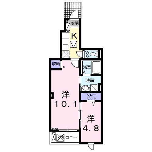 へりていじ桜井III(2K/1階)の間取り写真
