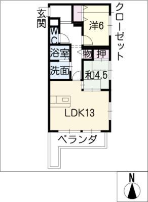 PIVOT(2LDK/3階)の間取り写真