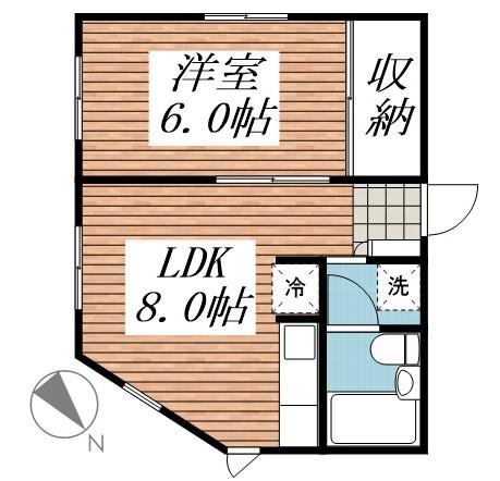 SSサンハイツ南大井(1LDK/3階)の間取り写真