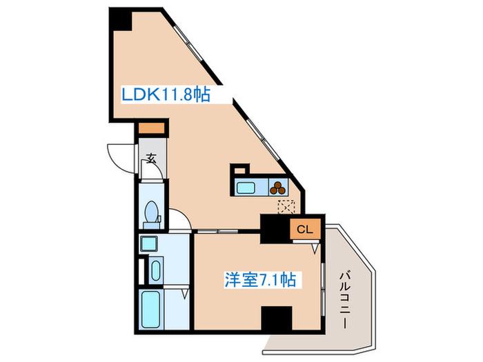 カスタリア初台(1LDK/10階)の間取り写真