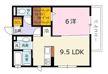 サンシャインS A棟(1LDK/1階)の間取り写真