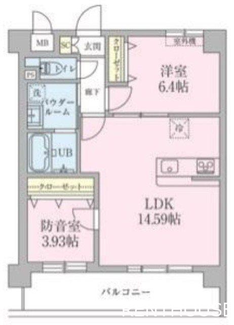 ラカーサドルチェ(2LDK/3階)の間取り写真