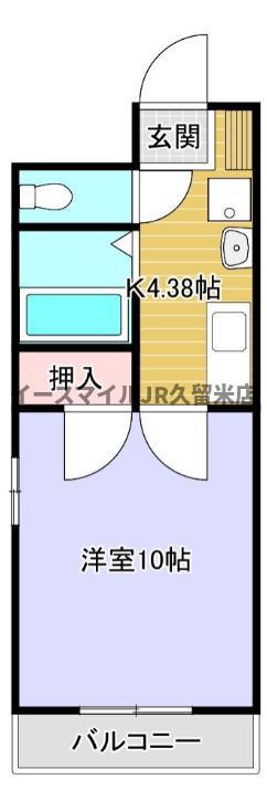 駅前ビル(1K/3階)の間取り写真
