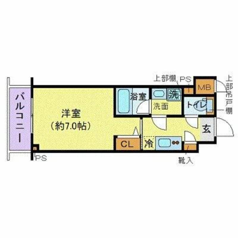 ZOOM横濱イースト(1K/8階)の間取り写真