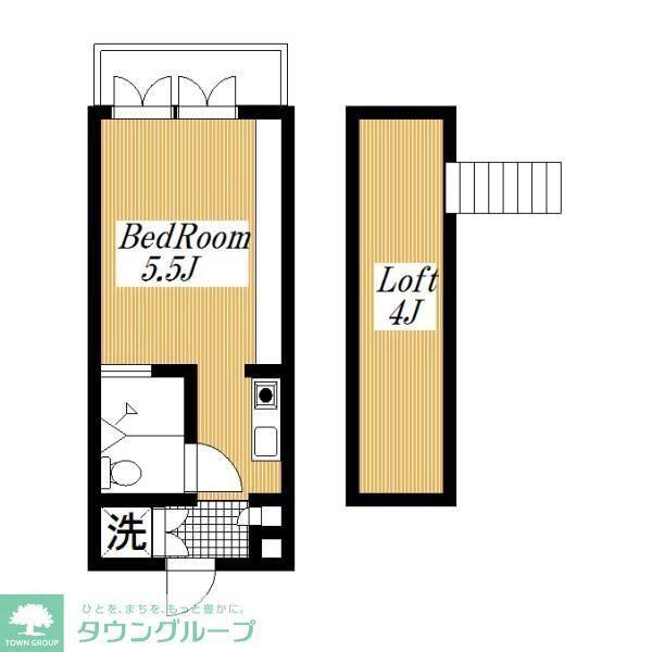 リビエール玉川学園前(1K/2階)の間取り写真