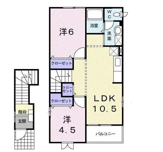 DOLCE(2LDK/2階)の間取り写真