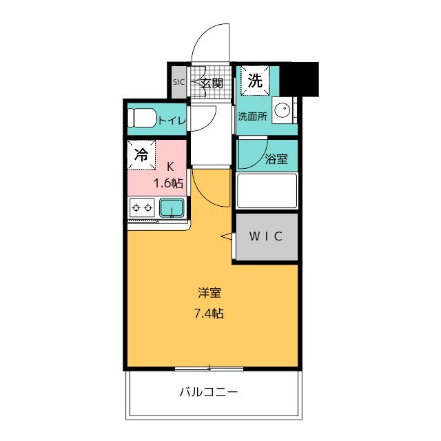 エンクレストベイサイド通(1K/5階)の間取り写真