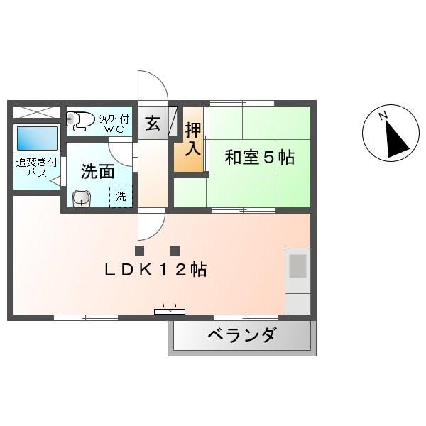 タウニィ寿里(1LDK/1階)の間取り写真