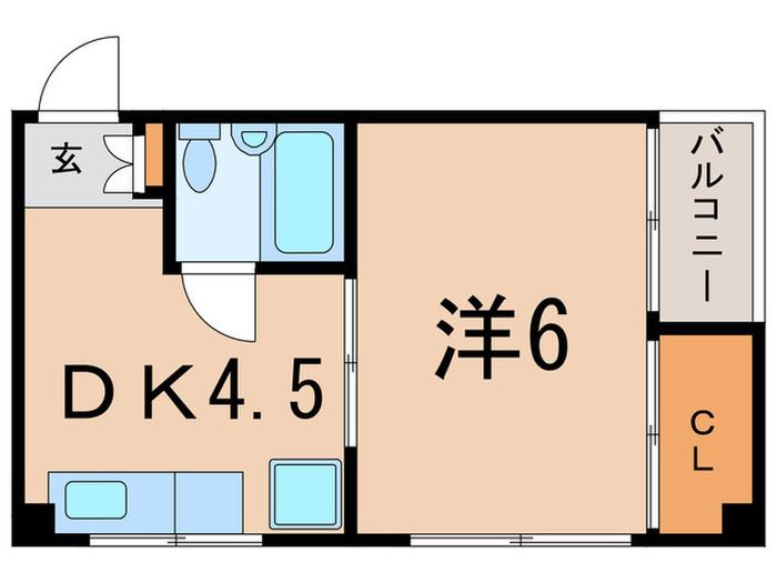 スティルハウス小森(1DK/4階)の間取り写真