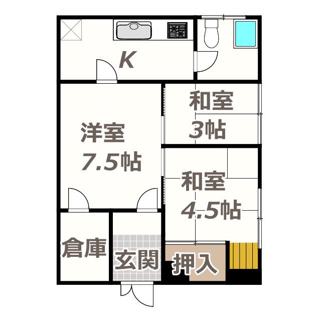 ミツダコーポ(3SK/1階)の間取り写真