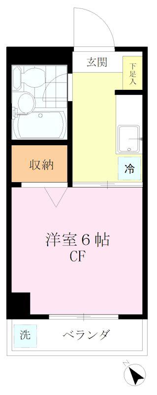 吉祥寺北町ハイツ(1K/2階)の間取り写真