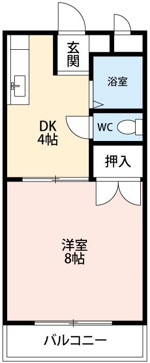 ビューコートKF(1K/3階)の間取り写真