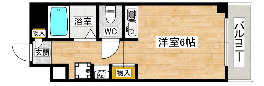 レジーナ西宮北口I(ワンルーム/2階)の間取り写真