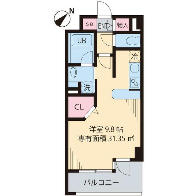 フォレスト446(1K/1階)の間取り写真
