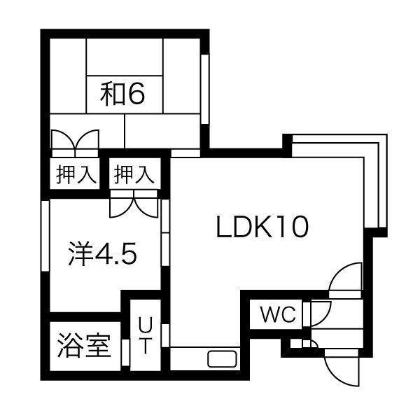 ウイングス25(2LDK/2階)の間取り写真