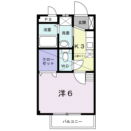 那智II番館(1K/2階)の間取り写真