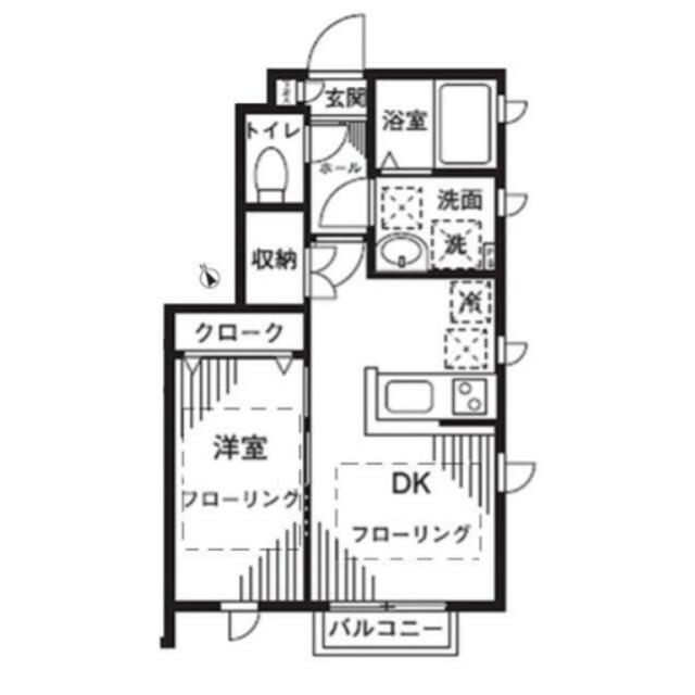 アンソレイユ経堂(1DK/1階)の間取り写真