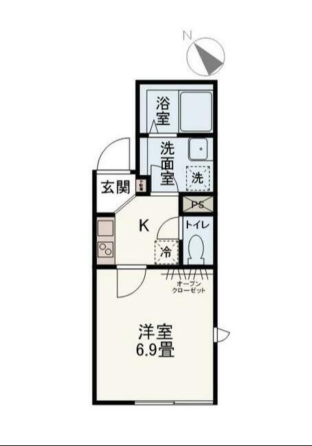 CO-W RESIDENCE(1K/3階)の間取り写真