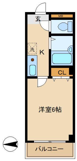 ネクサス(1K/1階)の間取り写真