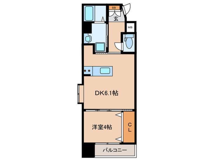 アルゴヴィラージュ中井(1DK/5階)の間取り写真