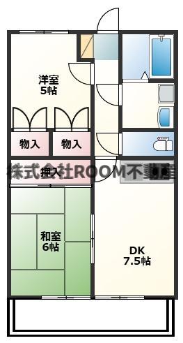 パレス妻ヶ丘(2DK/3階)の間取り写真