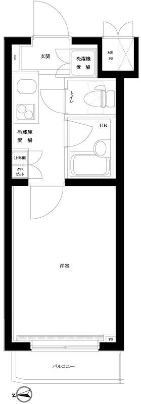 ルーブル荻窪弐番館(1K/4階)の間取り写真