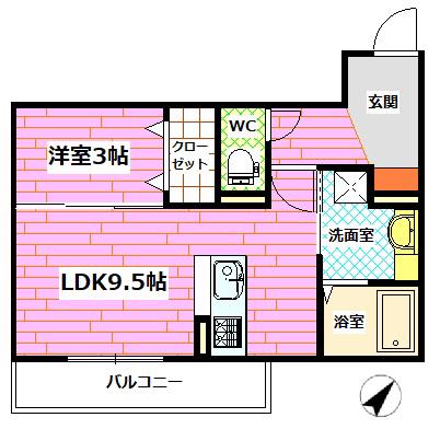 アネックス五番館(1LDK/3階)の間取り写真