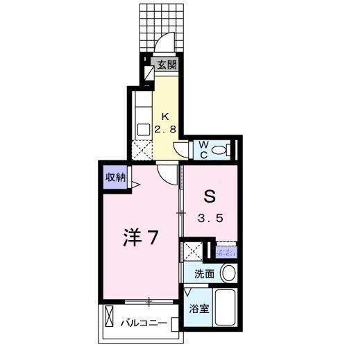 アメイジング コート(1SK/1階)の間取り写真