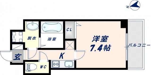 S-RESIDENCE緑橋駅前(1K/8階)の間取り写真