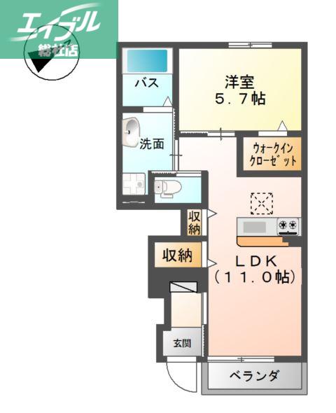 リバティクレス(1LDK/1階)の間取り写真