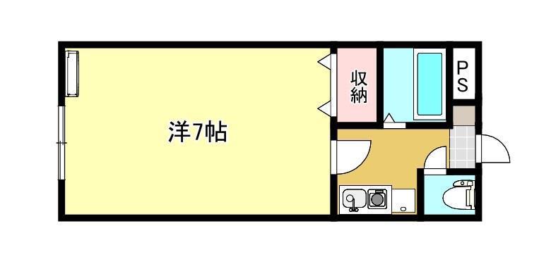 ELLE・DE堂の前(1K/2階)の間取り写真