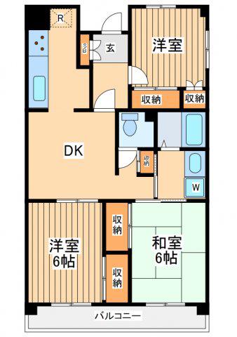 プレンディ相模原清新(3LDK/1階)の間取り写真