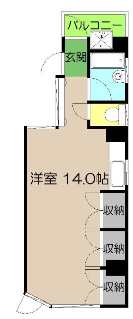 パフィオビル(ワンルーム/3階)の間取り写真