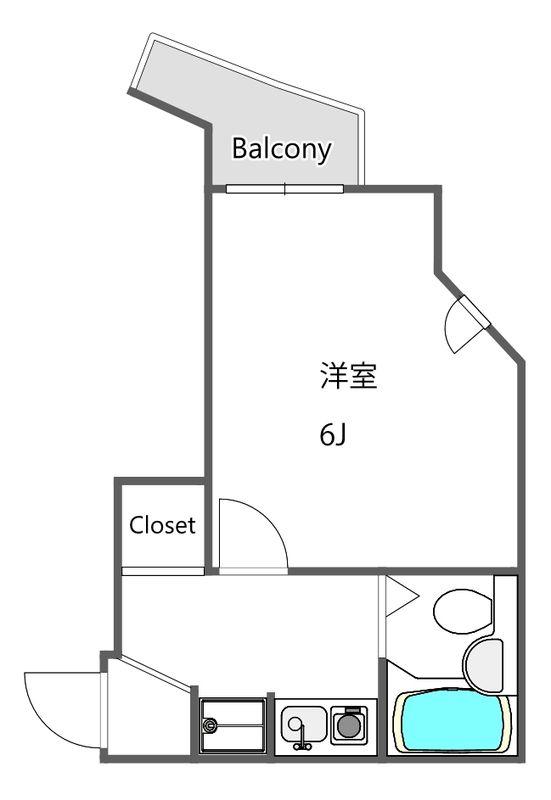 柳盛堂IIビル(1K/7階)の間取り写真