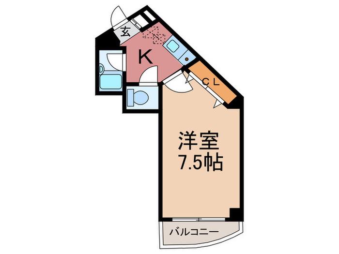 カーサプリマベーラ(1K/3階)の間取り写真