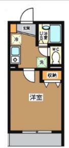 ラ・アンジュ(1K/1階)の間取り写真