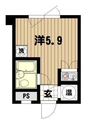 シャトレーイン横浜(ワンルーム/6階)の間取り写真