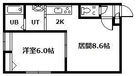 ヴァンクレール(1LDK/2階)の間取り写真